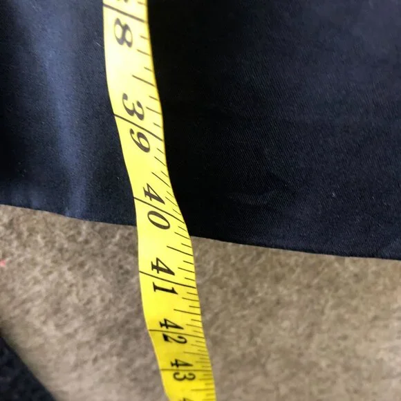 Uniqlo Belted Trench Coat Womens L Navy Blue Longline Buckle Double Breasted - Picture 6 of 8